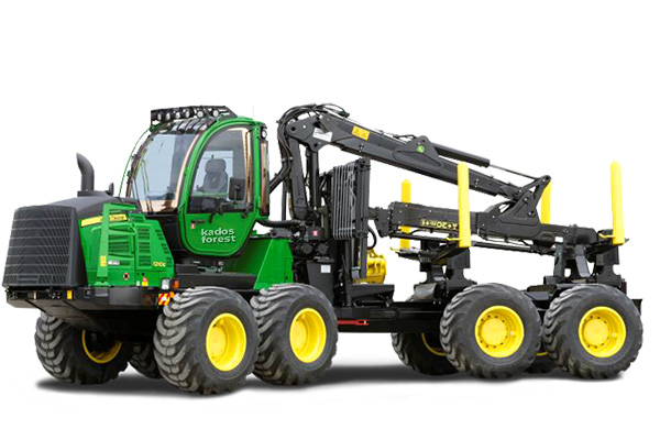 těžba dřeva harvestorem
